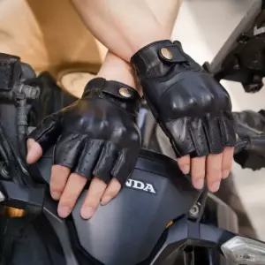 오토바이 가죽 반장갑 라이딩 A. 카프럭 커피 S