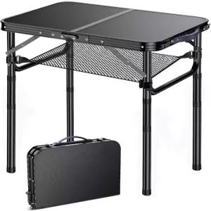 야외 사이드 테이블 휴대용 3 조절 높이 작은 접이식 실내용 알루미늄 파티오 수영장 현관 정원용 식물