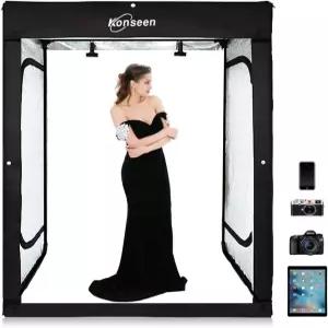 프로페셔널 포토 라이트 박스 사진 스튜디오 디매블 LED 대형 촬영 텐트 큐브 47x39x78인치 비디오 연속