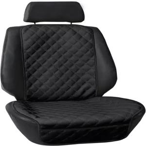 FH 그룹 카시트 쿠션 앞주머니가 있는 인조 가죽 싱글 프론트 시트 커버 에어백 호환 운전석 또는 조수석