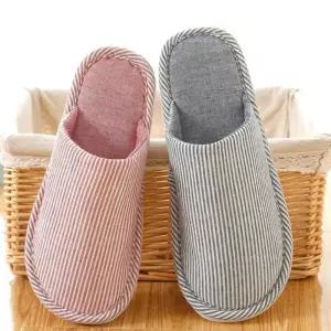 [라일리] Rly 스트라이프 코튼 실내화 남성용 네이비 앞트임 사