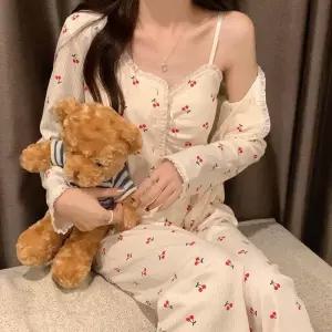 [라일리여성언더웨어] Rly 봄 잠옷 빅사이즈 무지 3피스 캡내장 끈나시 노