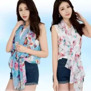 [라일리여성의류] Rly 봄 여름 아우터 여성 바캉스 러블리 플라워 스카