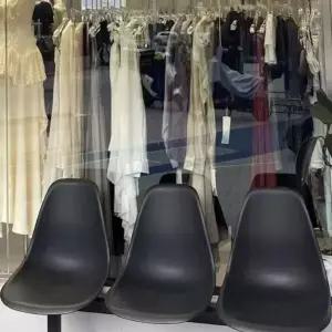 의자 플라스틱 대기석 2인용 파란색 웨이팅 카페 벤치