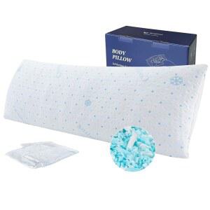 베개 커버가 있는 드림 쿨링 바디 조절 가능한 파쇄 메모리 폼 용 롱 풀 침대 세탁 부드러운 양면 커버 20x54인치