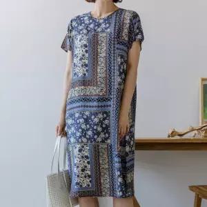 김여사, [빅사이즈](66-99) 르뎅 인견 나염 원피스 3OP304364