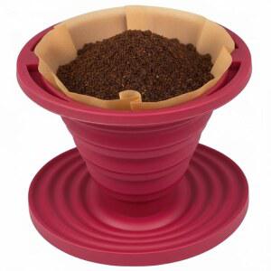 [미국배송] KUISSENTIAL SLICKDRIP 커피 드립퍼에 부을 수 있는 재사용 가능한 실리콘 필터 콘 홀더-수동 브루어로 하이킹 캠핑 선물에 좋은 강력한 브루 1~2잔을 만들 있습니다