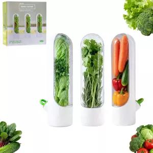 실란트로 민트 바질을 위한 탈착식 실리콘 배수 플러그 채소 보존 보관 용기가 포함된 냉장고용