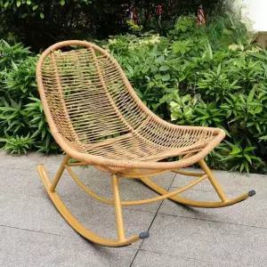 원목흔들의자 라탄 테라스 카페 야외 스윙체어 A. 완위에 쿠션없음