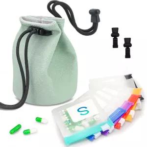 주간 여행용 알약 정리 파우치 완전한 개인정보 보호 및 슬림 재사용 가능한 디자인 지퍼가 달린 BPA 프리