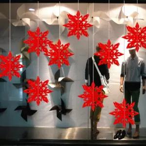 인테리어 모빌 크리스마스장식 소품 눈송이 무광그린 트리 8헤드1줄