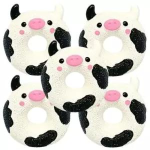 [반려] 도넛 라텍스 카우 삑삑이 장난감 강아지 5P 토이 터그