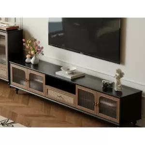 북유럽원목거실장 티비수납장 아메리칸 월넛+인디고블랙 1.16m