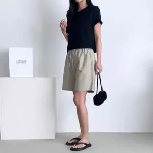 [라일리여성의류] Rly 여름반바지 5부반바지 휴가 3부팬츠 면 숏팬츠