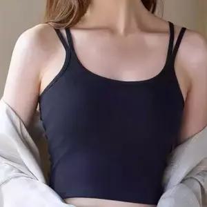 [라일리여성언더웨어] Rly 두줄 크롭 브라렛 브라캡 나시 요가 필라테스