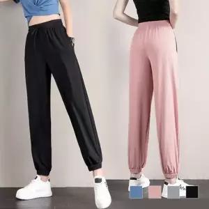 [라일리여성의류] Rly 빅사이즈 면바지 배기바지 루즈핏 허리밴딩 일자