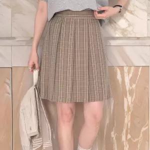 여자 플리츠 개강룩 테니스 체크 미니스커트