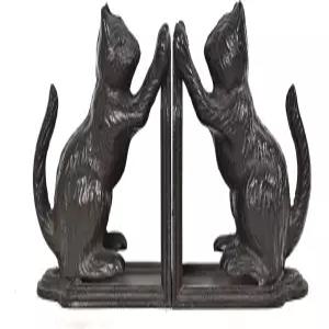 레메나 장식 북엔드 헤비 듀티 주철 빈티지 선반 앤티크 브라운 고양이