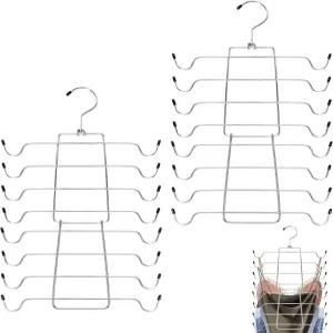 2Pcs 다층 접이식 행거 탱크탑 브라 스카프 넥타이 및 액세서리용 360° 스위벨 후크 공간 절약 행거화이트