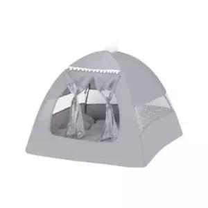 [반려] 방석포함 핑크 1P 강아지 텐트 원터치 그레이 하우스