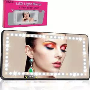 LED 선바이저 베니티 미러 3가지 라이트 모드와 60개의 장착된 자동차 메이크업 충전식 디밍 터치 스크린