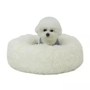 [반려] 원형 고양이 털쿠션 강아지 아이보리 1P 방석 대형