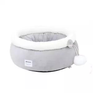 [반려] 스트링 원형 1P 방석 하우스 쿠션 강아지 그레이 중형