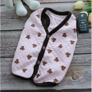 [반려] 여우 보온 강아지 실내 산책 배색 1P 핑크 조끼 2XL