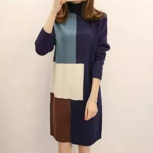 겨울 데일리 반목 니트 미니 원피스 출근룩 회사원룩