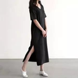 여자 옆트임 원피스 브이넥 여름 롱 치마 3컬러 미니원피스 쉬폰롱원피스