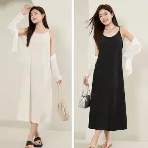 여성 여름 여리여리 바캉스룩 플리츠 끈나시 원피스