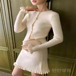 여성니트셋업 스웨터 투피스 스커트 긴팔 핑크셋업 미니투피스 데일리룩 상하 니트세트