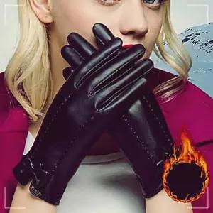 장갑 터치 따뜻 리본 여성 예쁜 스마트 포인트 안감퍼 KWFG7E0F