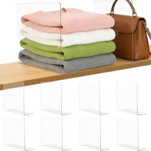 옷장 정리용 선반 칸막이 옷 스웨터 지갑을 위한 10인치 높이 x 12인치 깊이 아크릴 홈 공간 절약 애호가를