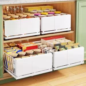 캐비닛 정리함 꺼내기 1팩 확장 폭9.813.8인치 대형 슬라이드 서랍 액자 팅 패드 팬트리용 접착 롤아웃