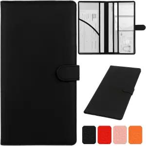 자동차 등록 및 보험 소유자 서류 카드 운전면허증 블랙용 가죽 마그네틱 셧 차량 글러브 박스 정리함