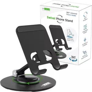 언케이지 인체공학 360 회전 조절 가능한 책상용 휴대폰 스탠드 휴대용 및 접이식 테이블탑 사무실 주방