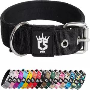 TSPRO 전술 개 목걸이 1.25인치 와이드 두꺼운 헤비 듀티 금속 버클 내구성 튼튼함 소형견용 조절 가능