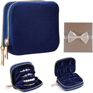 여행용 라베미니엑스 더블 지퍼 주얼리 파우치 멀티 컴파트먼트 정리 가방 반지 귀걸이 및 팔찌용 소프트