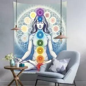 만다라 포스터 태피스트리 벽걸이 차크라 옵션 1 사이즈 아주 작 벨벳 75 100cm