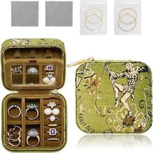여성용 소형 여행용 주얼리 박스 거울이 있는 미니 개인 맞춤형 정리함 귀여운 휴대용 케이스 목걸이