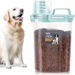 35LBS 업그레이드된 대형 노즐 고양이 사료 보관 용기 BPA 프리 밀폐형 반려동물 보관함 잠금 버클 4개