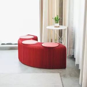 종이의자 경량 친환경 체어 테이블 벤치 가정용 F. 37.5cm 2인용 스툴+2개 A