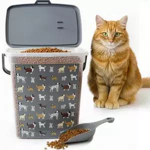DecorRack 6L 반려동물 사료 보관 용기스쿱 및 손잡이 포함 건조 개 고양이 새씨 또는 작은 간식용 뚜껑이