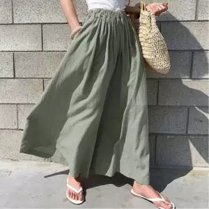 여름바지 치마바지 6색 린넨 와이드팬츠 여자 밴딩