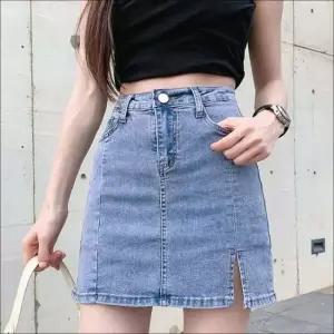 여성 치마바지 청치마 데님 미니 스커트 속바지 내장 2색