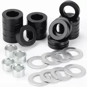 플랜지 베어링 슬리브 나일론 및 스틸 와셔가 포함된 GICOOL 보어 홀 허브 길이 조정 하드웨어 키트