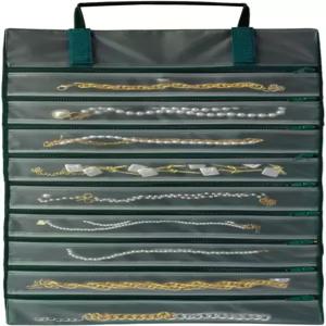 유니온플러스 벨벳 주얼리 롤 오거나이저 9/11 그리드 지퍼형 수납공간이 있는 여행용 케이스 소형 휴대용