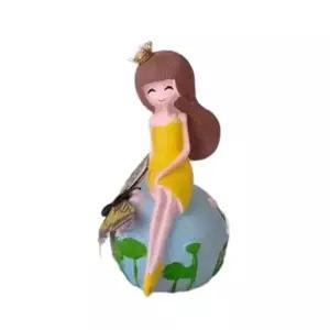 일본 히나인형 컴팩트 도자기인형 미니 나비소녀-블루옷