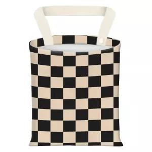 자동차 쓰레기통 시트백 걸이 귀여운 가방 정리함 및 여행용 보관 야외 블랙 베이지 격자무늬